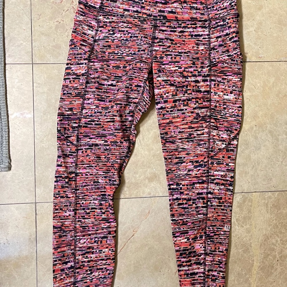 Lululemon 25” Fast & Free Multicolor High-Rise Leggings